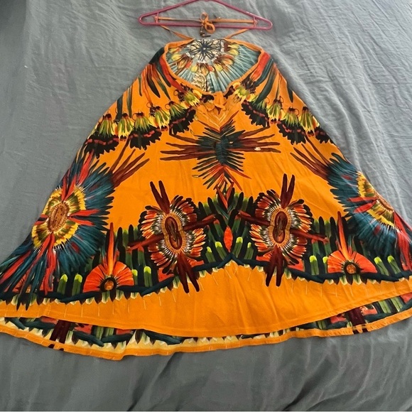 Jean Paul Gaultier Feather print 90s halter dress - Picture 3 of 8